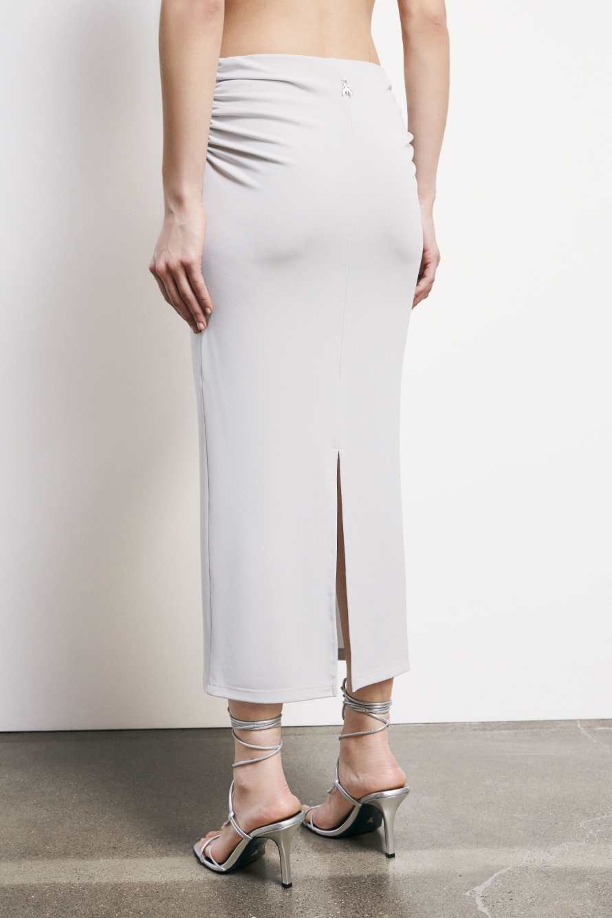 Draped fitted midi skirt, Grey, Patrizia Pepe