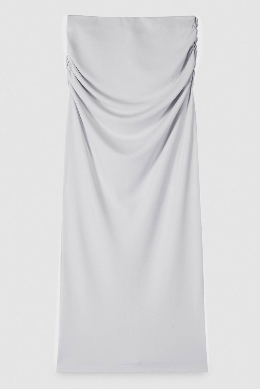 Draped fitted midi skirt, Grey, Patrizia Pepe