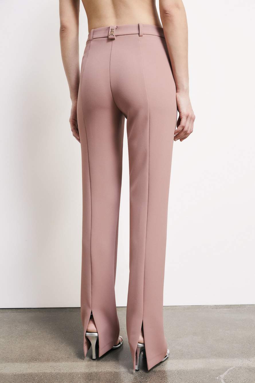 Slim cr&ecirc;pe trousers, Pink, Patrizia Pepe