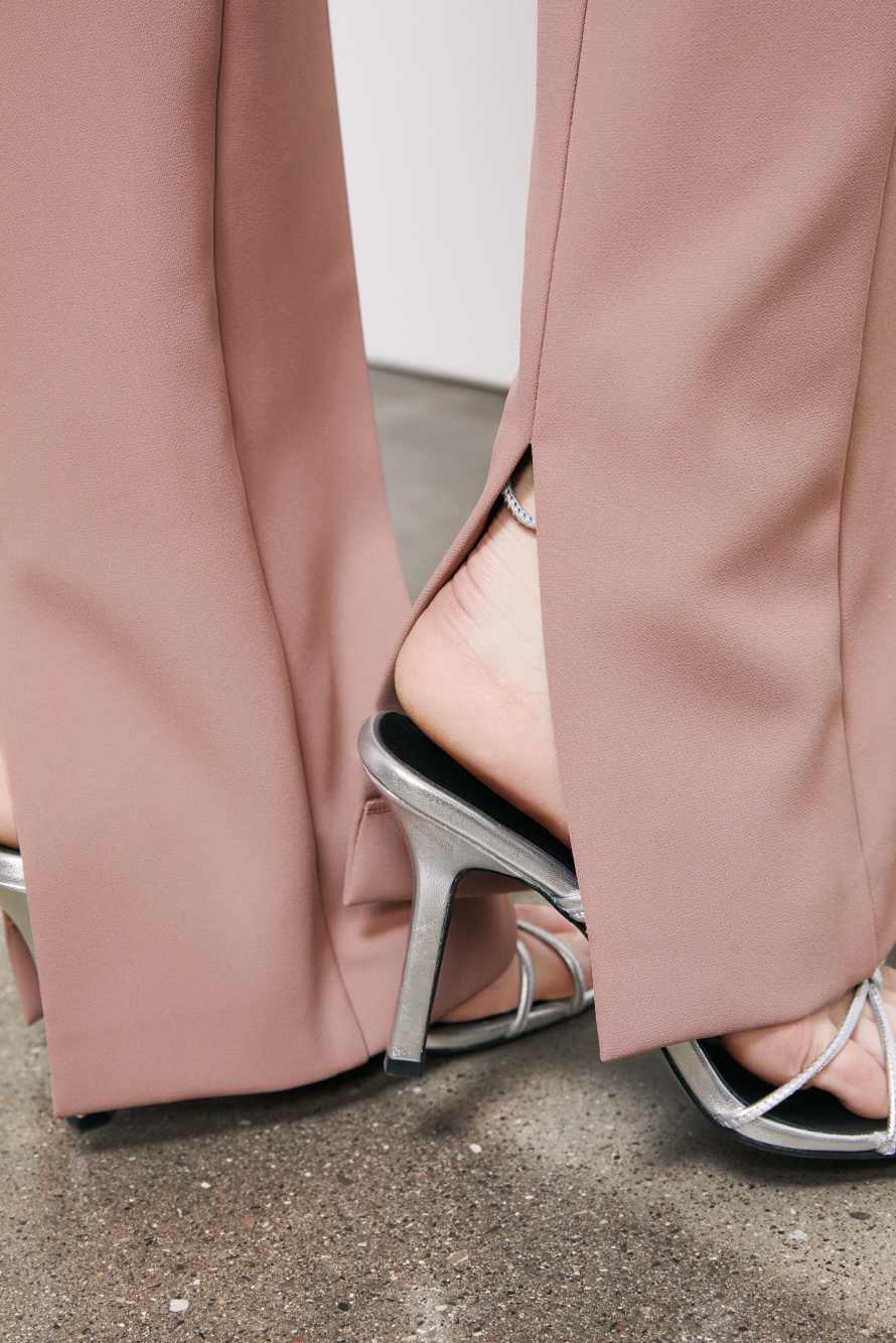 Slim cr&ecirc;pe trousers, Pink, Patrizia Pepe