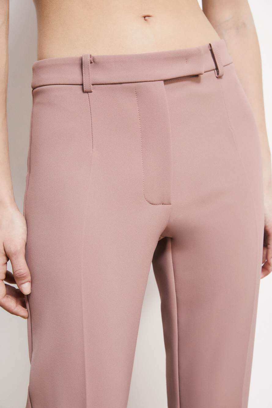 Slim cr&ecirc;pe trousers, Pink, Patrizia Pepe