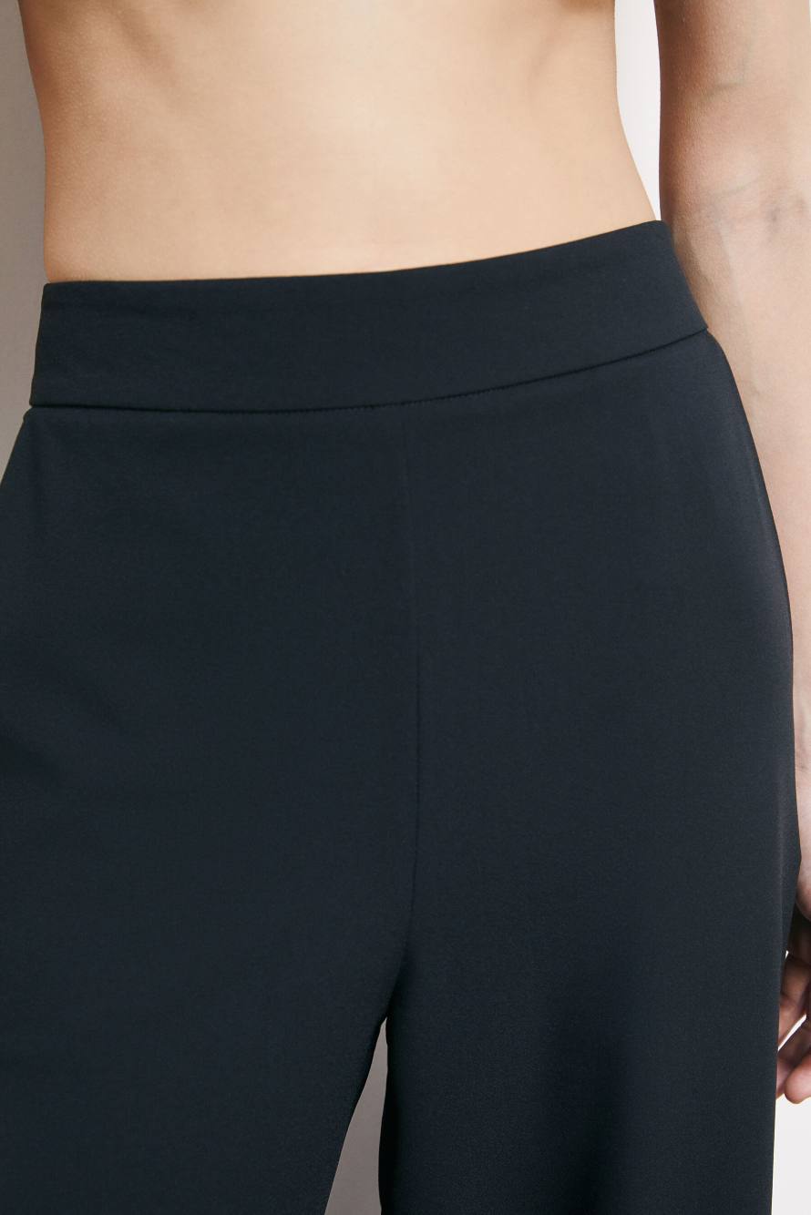 Palazzo cr&ecirc;pe trousers, Black, Patrizia Pepe