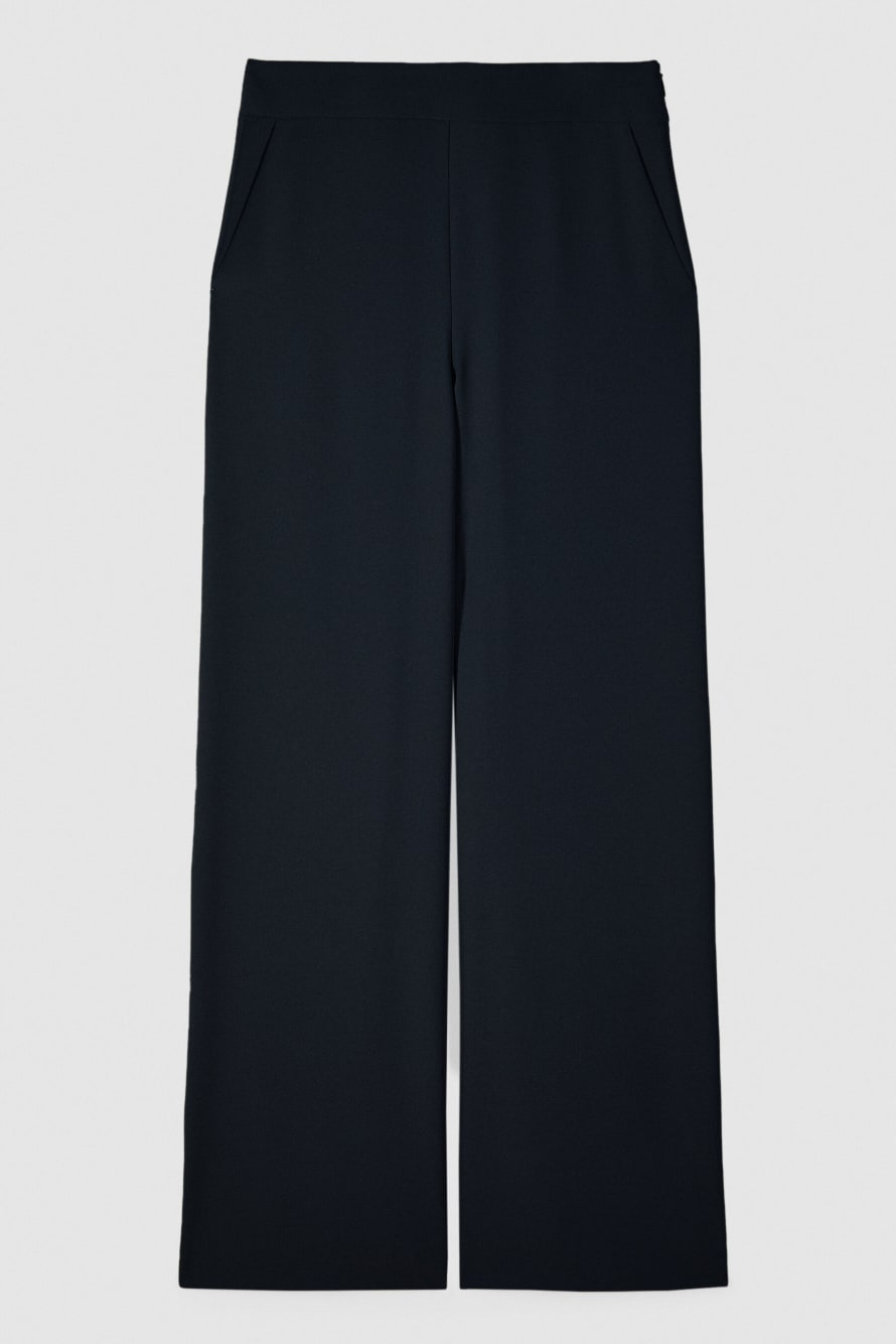 Palazzo cr&ecirc;pe trousers, Black, Patrizia Pepe