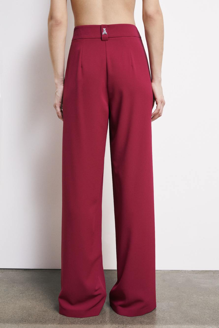 Palazzo cr&ecirc;pe trousers, Red, Patrizia Pepe