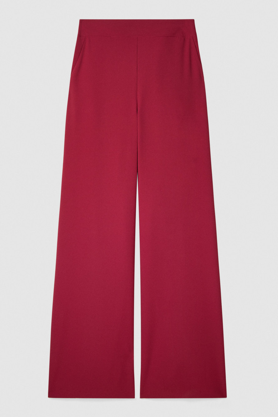 Palazzo cr&ecirc;pe trousers, Red, Patrizia Pepe