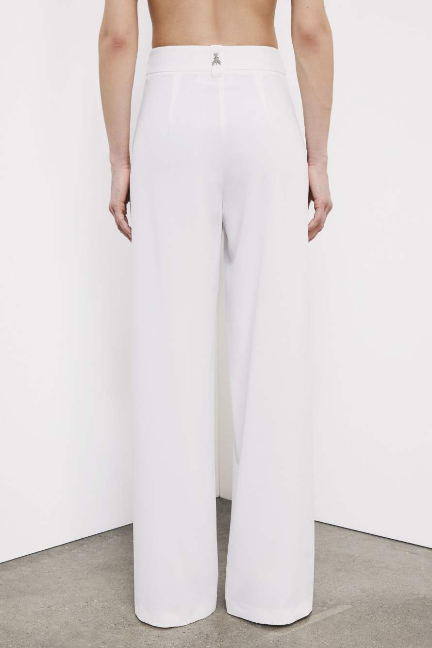 Palazzo cr&ecirc;pe trousers, White, Patrizia Pepe