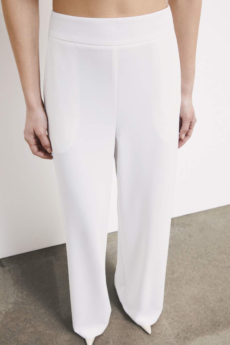 Palazzo cr&ecirc;pe trousers, White, Patrizia Pepe