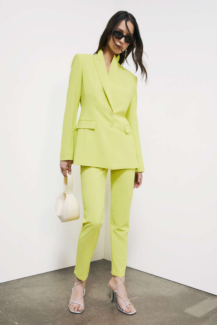 Cigarette cr&ecirc;pe trousers, Green, Patrizia Pepe