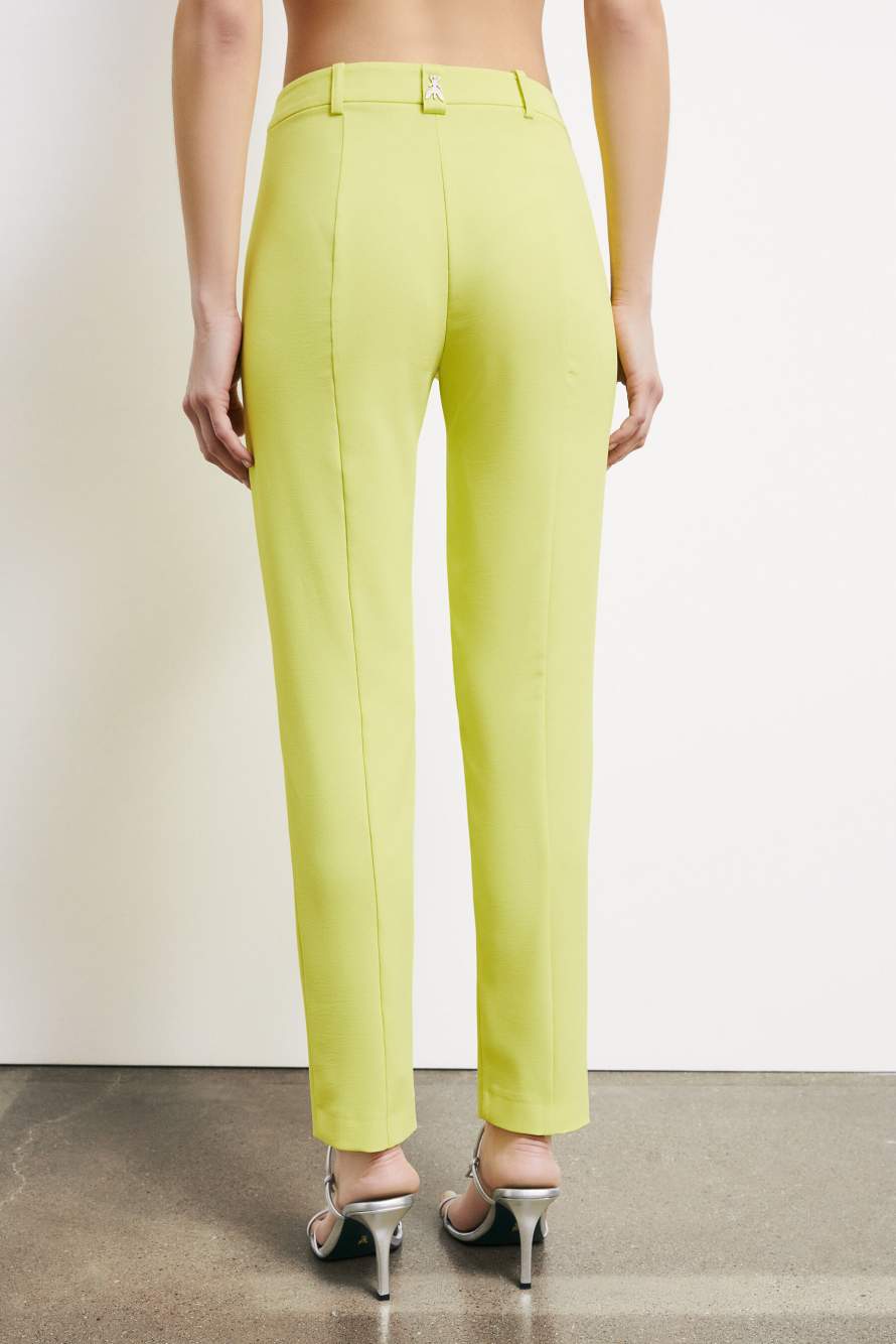 Cigarette cr&ecirc;pe trousers, Green, Patrizia Pepe