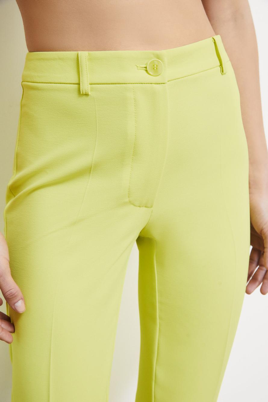 Cigarette cr&ecirc;pe trousers, Green, Patrizia Pepe