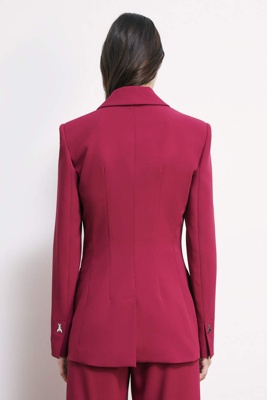 Slim cr&ecirc;pe blazer, Red, Patrizia Pepe