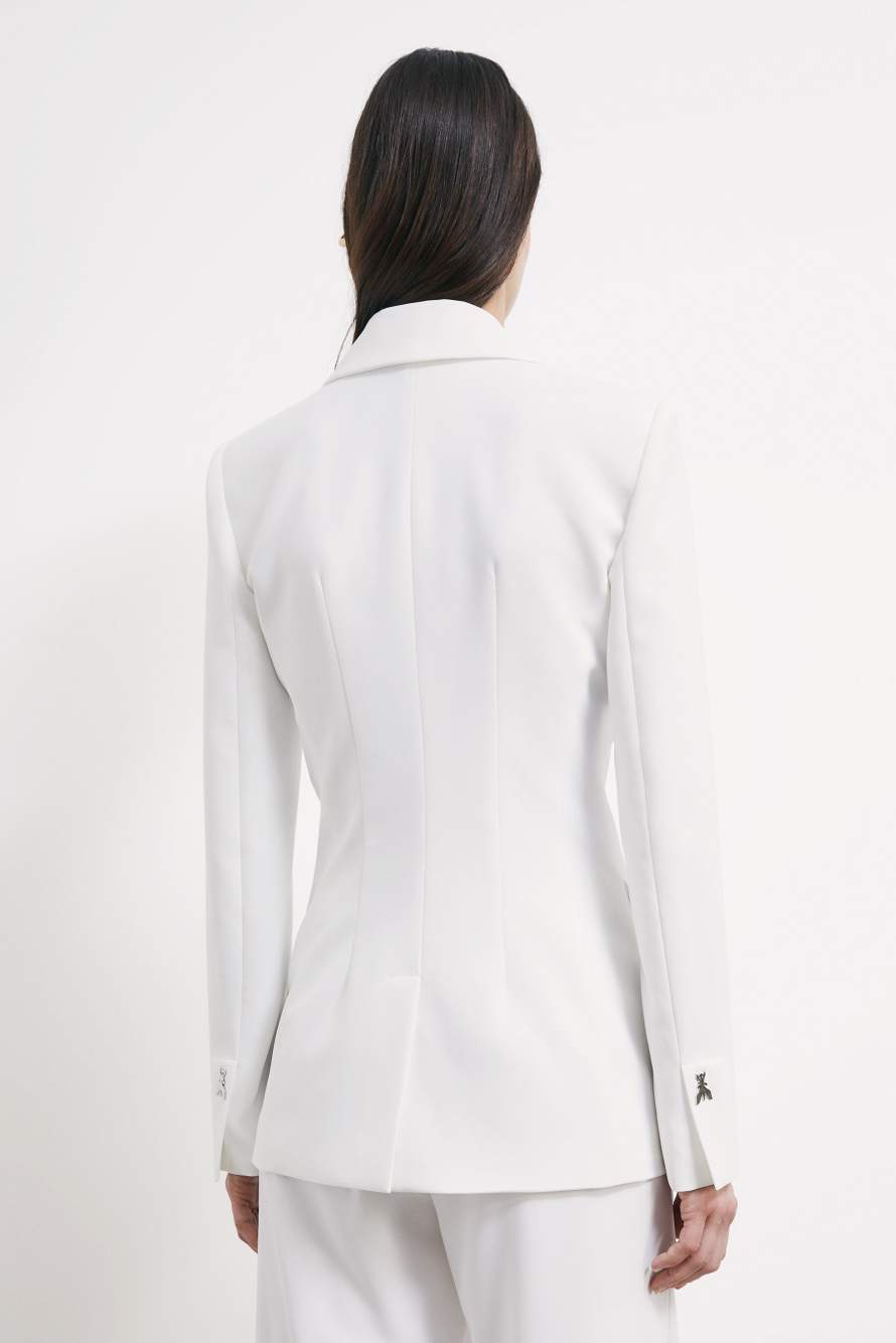 Slim cr&ecirc;pe blazer, White, Patrizia Pepe