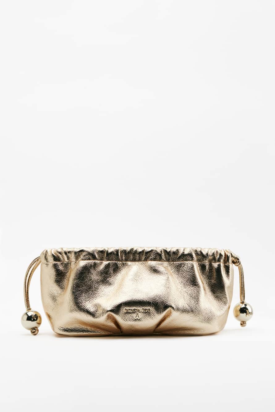 Маленький Bubble Clutch из ламинированной кожи, Золотистый, Patrizia Pepe