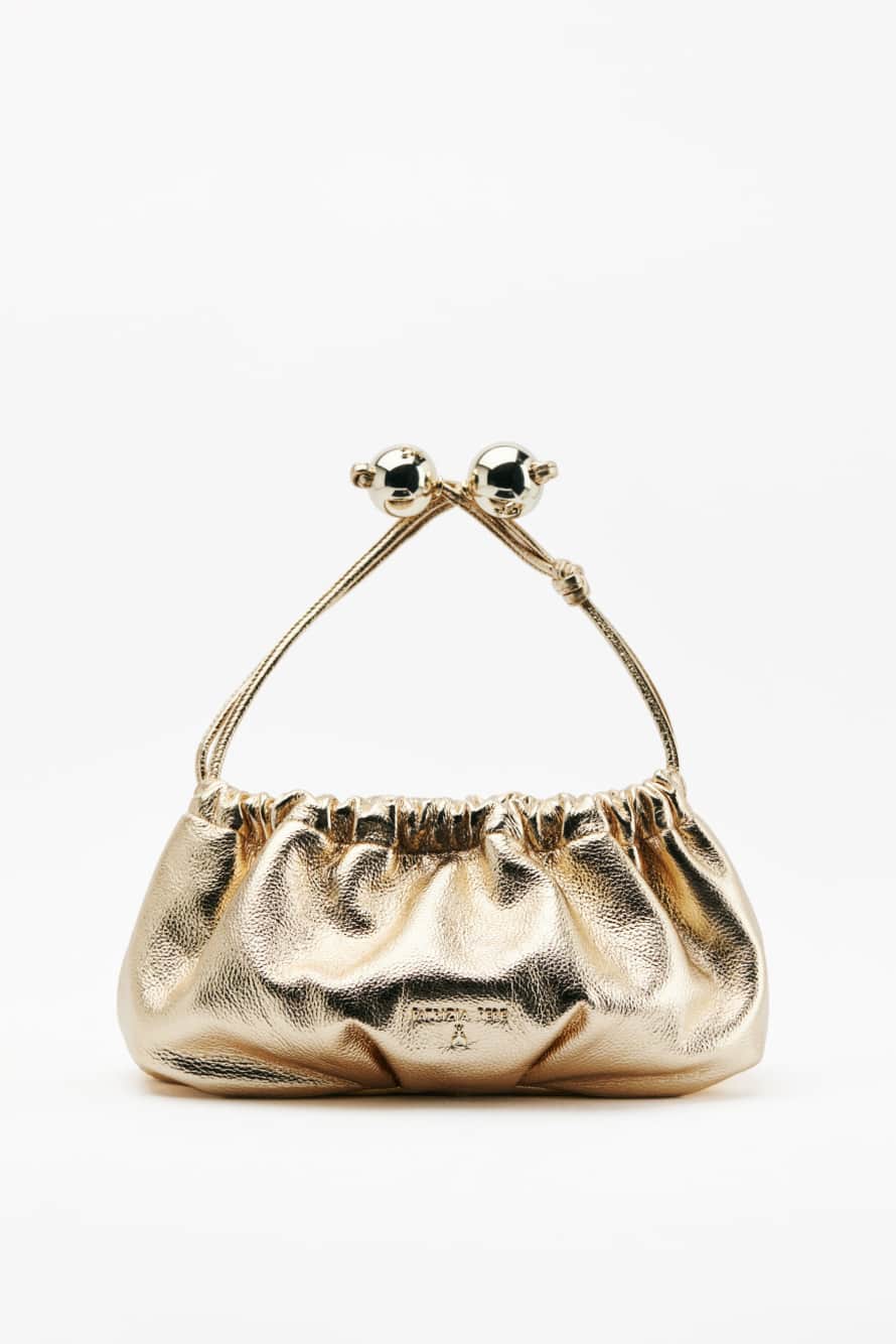 Маленький Bubble Clutch из ламинированной кожи, Золотистый, Patrizia Pepe
