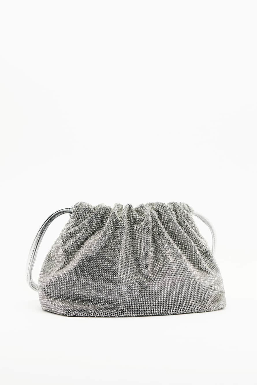Petite Bubble Clutch avec strass, Argent/Cristal, Patrizia Pepe