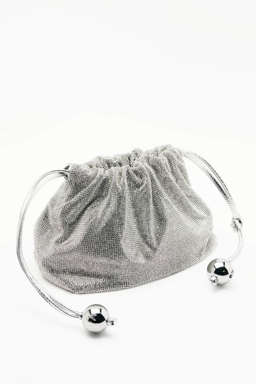 Petite Bubble Clutch avec strass, Argent/Cristal, Patrizia Pepe
