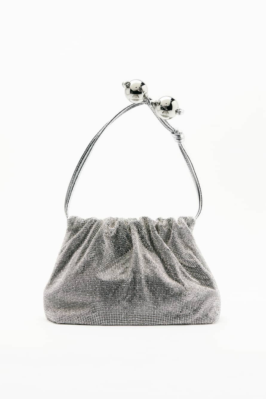 Petite Bubble Clutch avec strass, Argent/Cristal, Patrizia Pepe