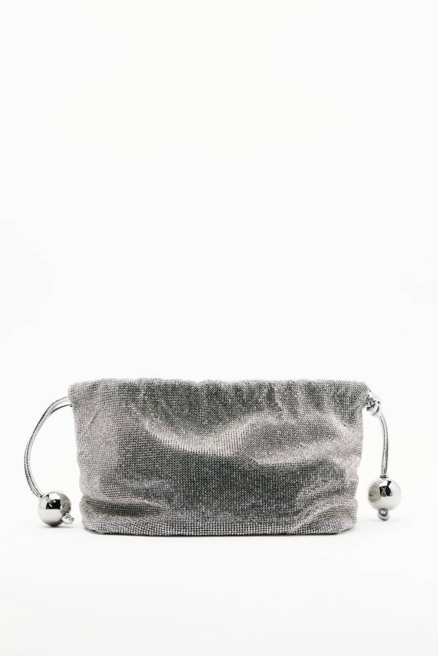 Petite Bubble Clutch avec strass, Argent/Cristal, Patrizia Pepe