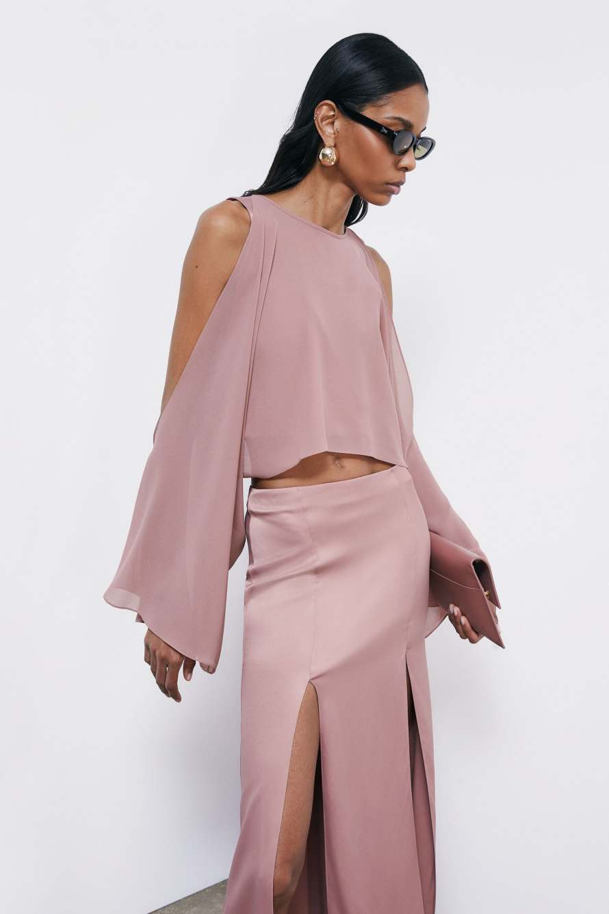 Flowy Shoulder Cover, Pink, Patrizia Pepe