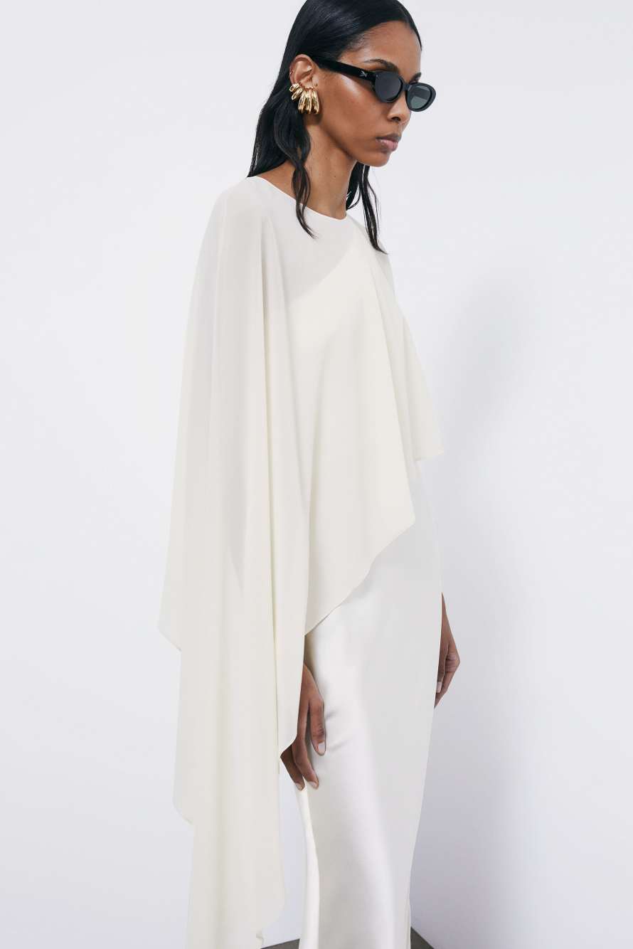 Asymmetric draped shoulder cover, 0, Patrizia Pepe