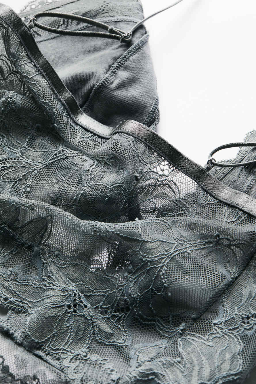 Lace bralette, Grey, Patrizia Pepe