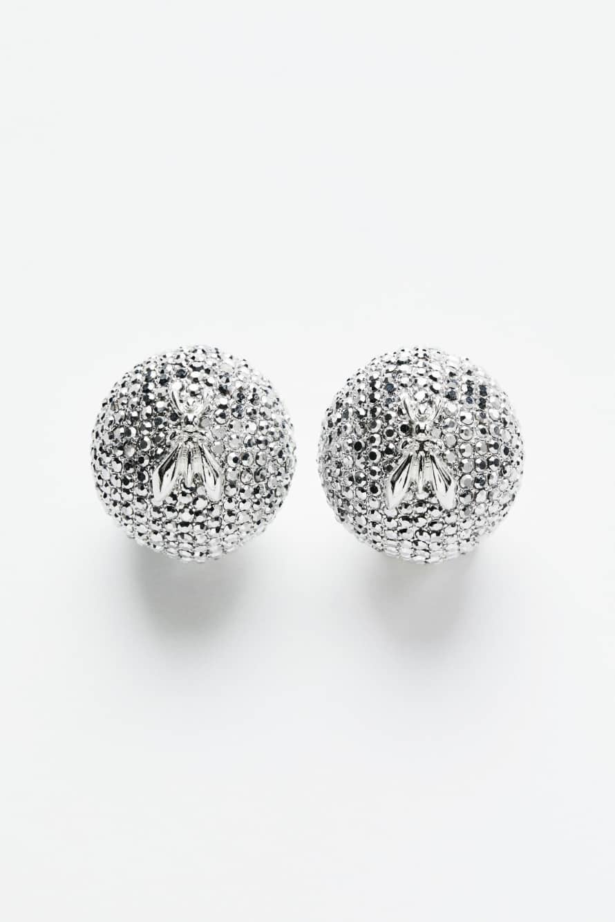Crystal Sphere earrings, Silver, Patrizia Pepe