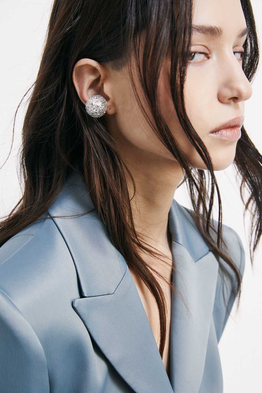 Crystal Sphere Earcuff, Silver, Patrizia Pepe