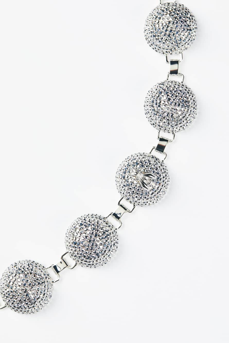 Crystal Sphere Necklace, Silver, Patrizia Pepe