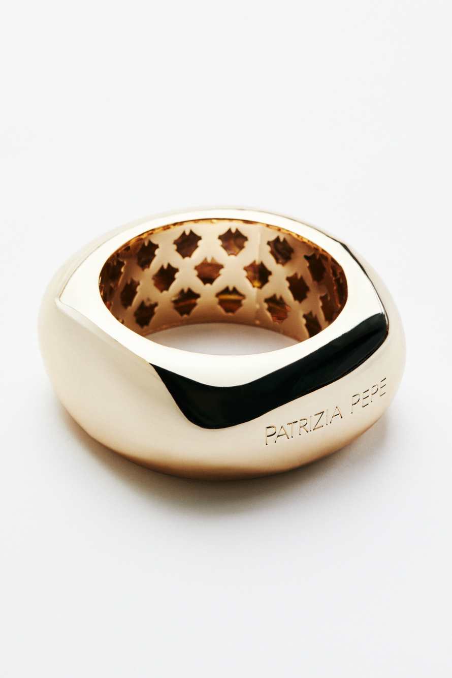 Жёсткий металлический браслет, Золотистый, Patrizia Pepe