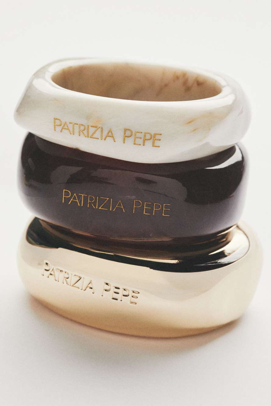 Жёсткий металлический браслет, Золотистый, Patrizia Pepe