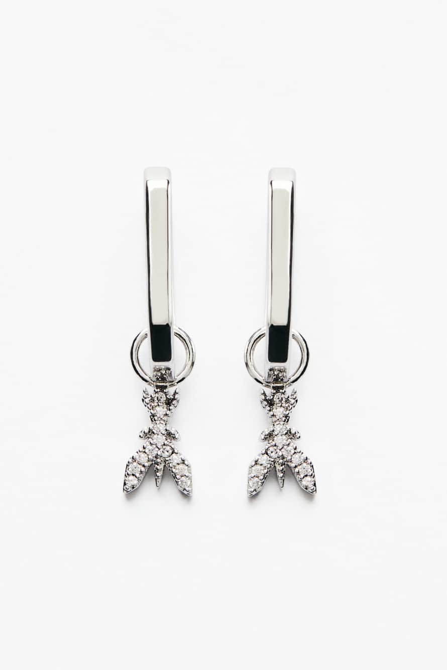 Micro Fly strass earring, Silver, Patrizia Pepe