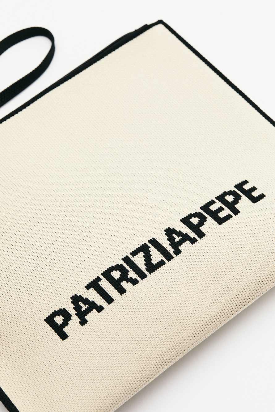In The City Clutch, White/Black, Patrizia Pepe