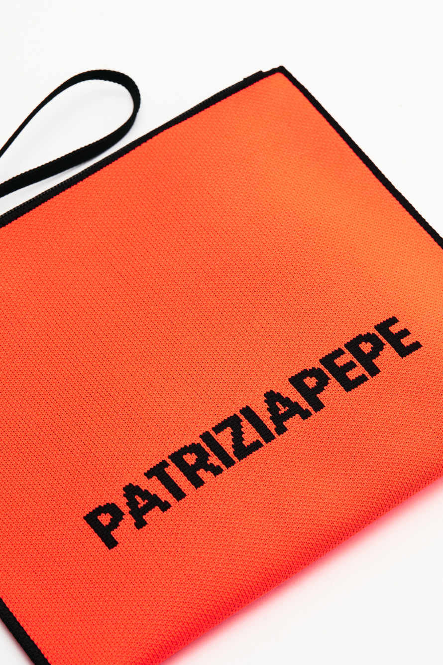 In The City Clutch, Orange/Black, Patrizia Pepe