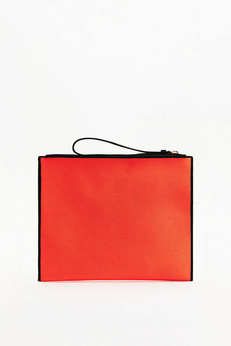 In The City Clutch, Orange/Black, Patrizia Pepe