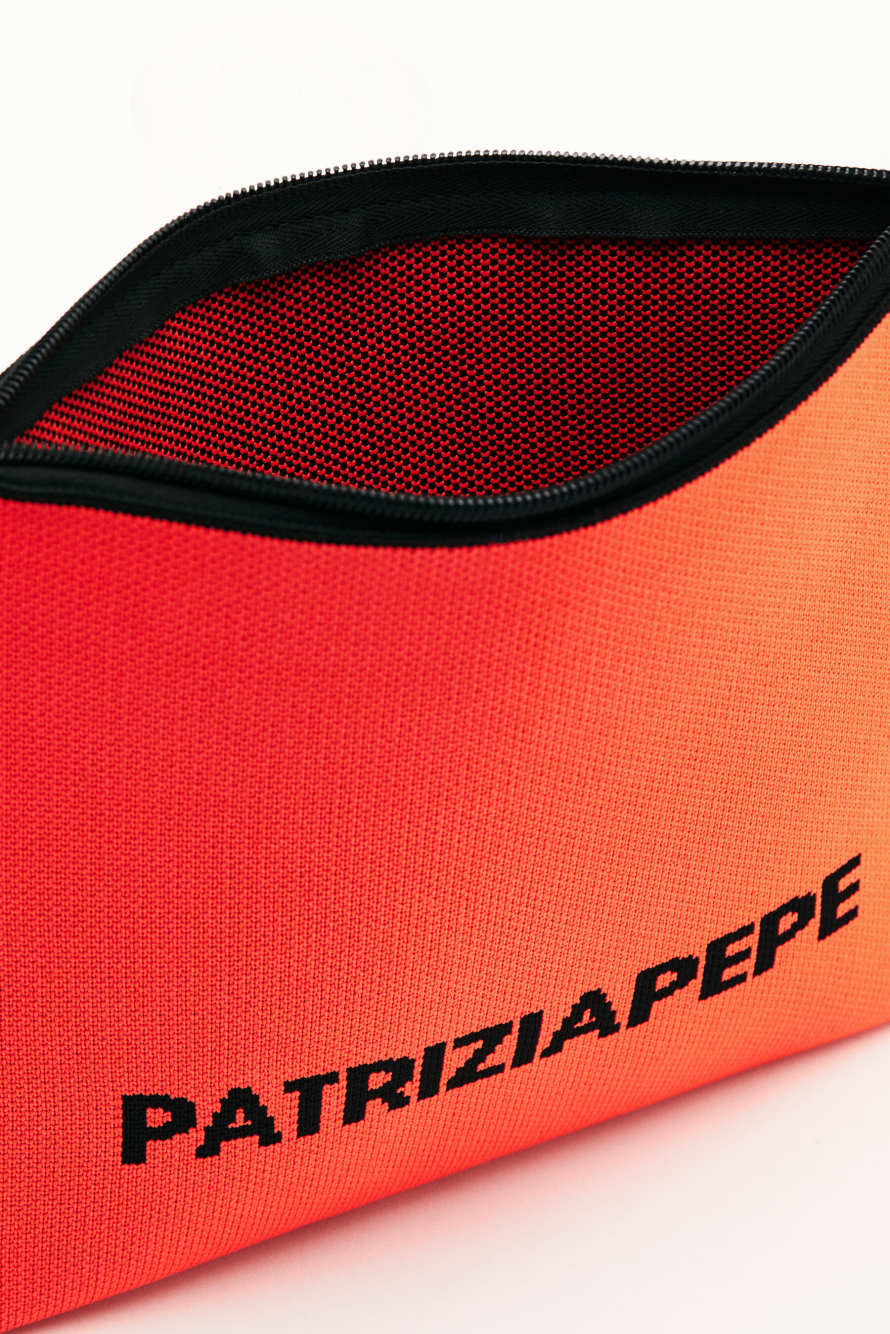 In The City Clutch, Orange/Black, Patrizia Pepe
