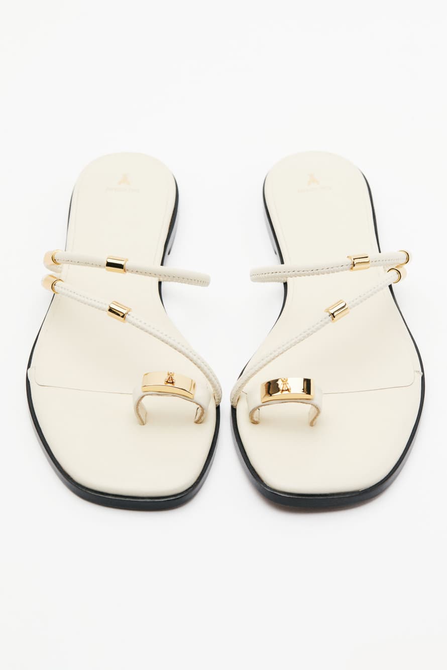 Flat Essential Fly Sandals, White, Patrizia Pepe