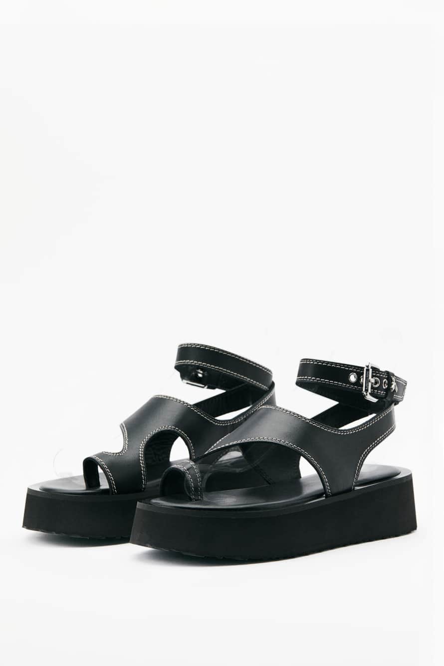 Urban Platform Sandals, Black, Patrizia Pepe