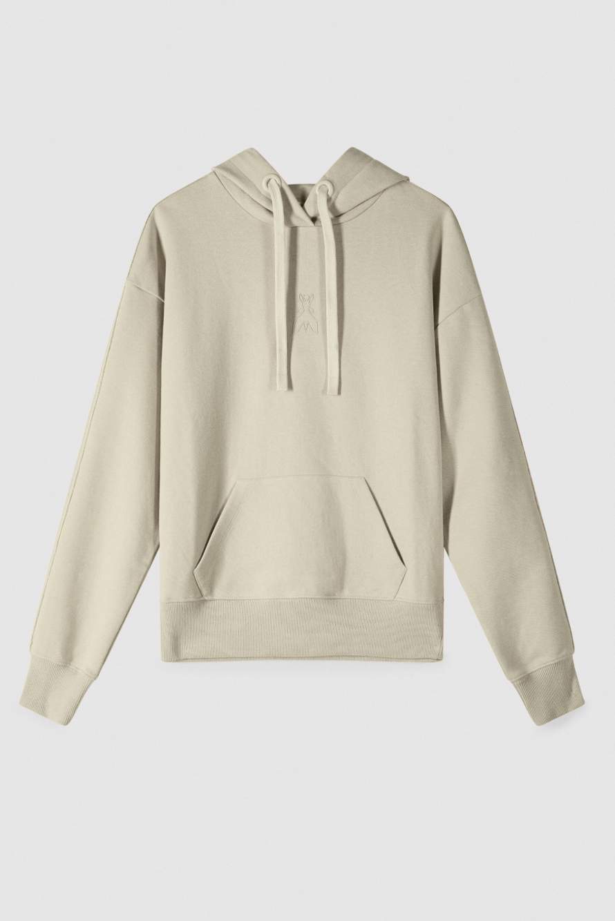 Cotton sweatshirt with hood, Beige, Patrizia Pepe