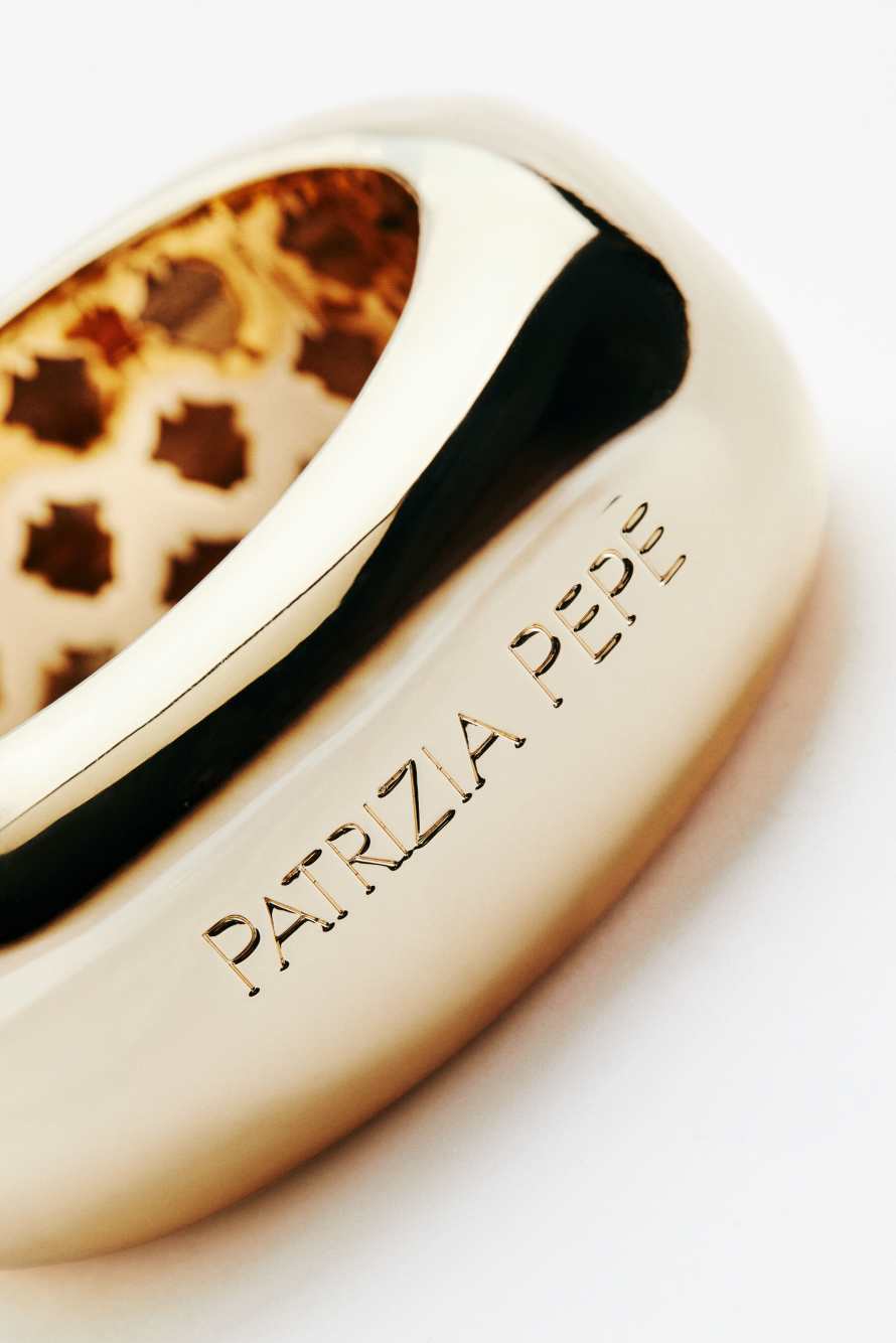 Жёсткий металлический браслет, Золотистый, Patrizia Pepe