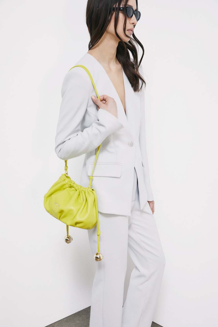 Leather Clutch &ldquo;Bubble&rdquo; Small, Green, Patrizia Pepe