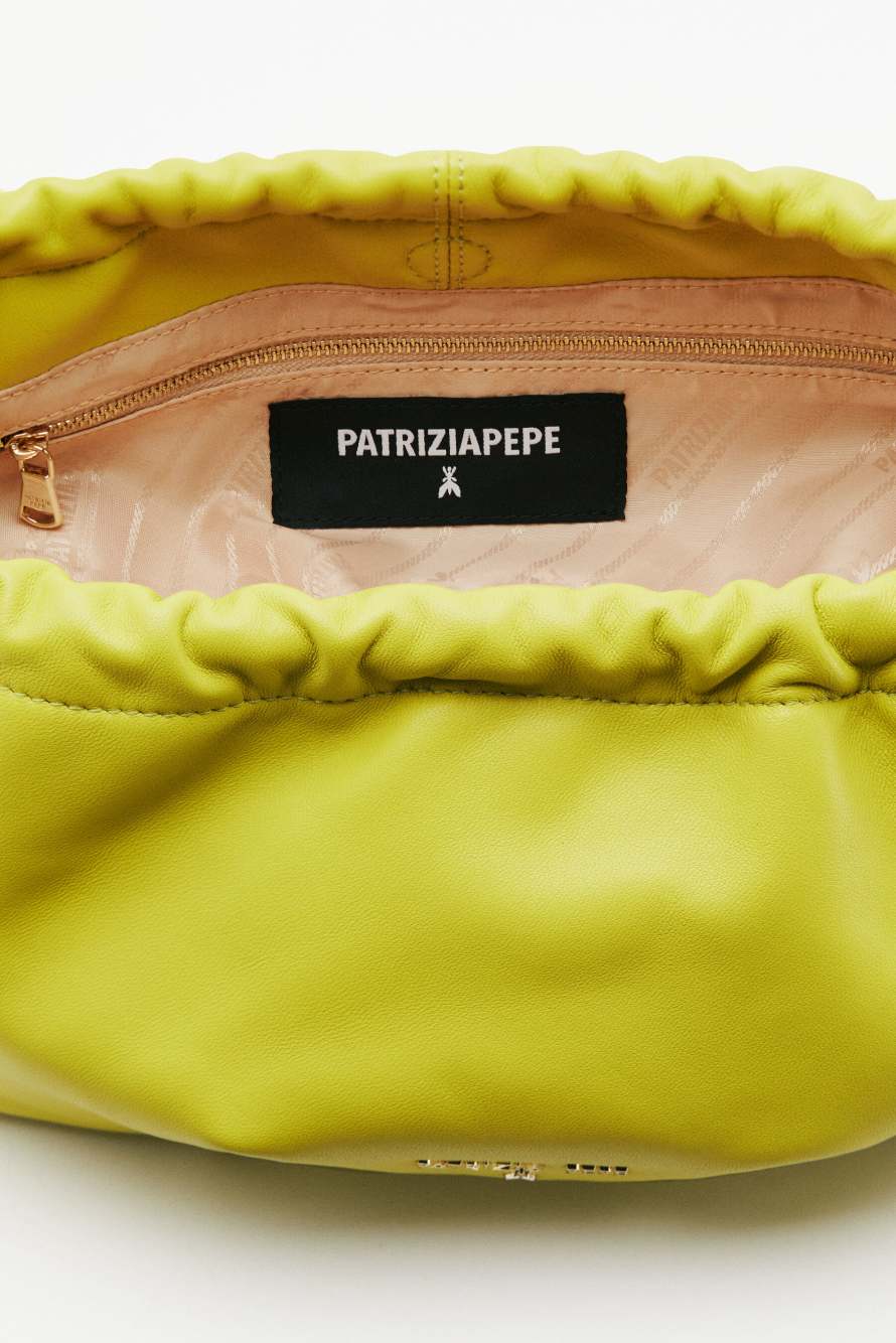 Leather Clutch &ldquo;Bubble&rdquo; Small, Green, Patrizia Pepe