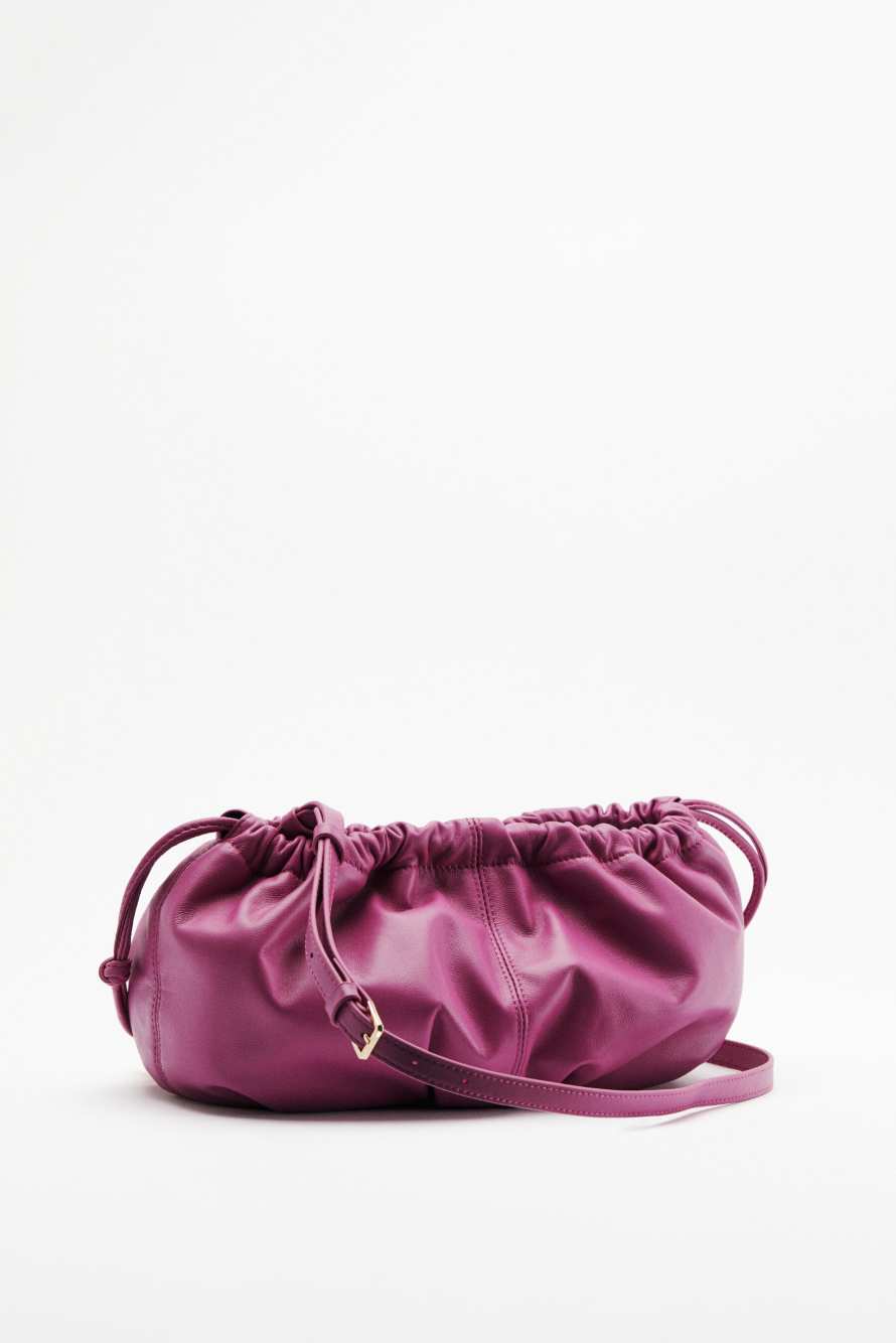 Leather Clutch &ldquo;Bubble&rdquo; Small, Purple, Patrizia Pepe