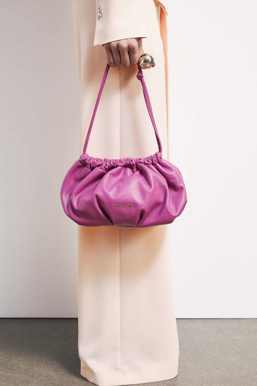 Leather Clutch &ldquo;Bubble&rdquo; Small, Purple, Patrizia Pepe