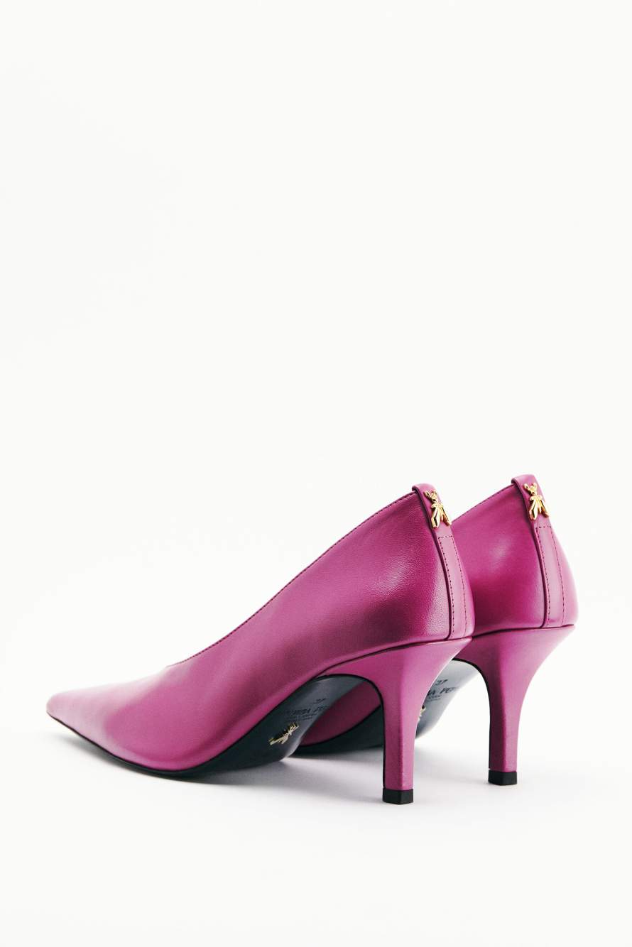 New Minimal Shape Shiny Leather Pumps, Purple, Patrizia Pepe