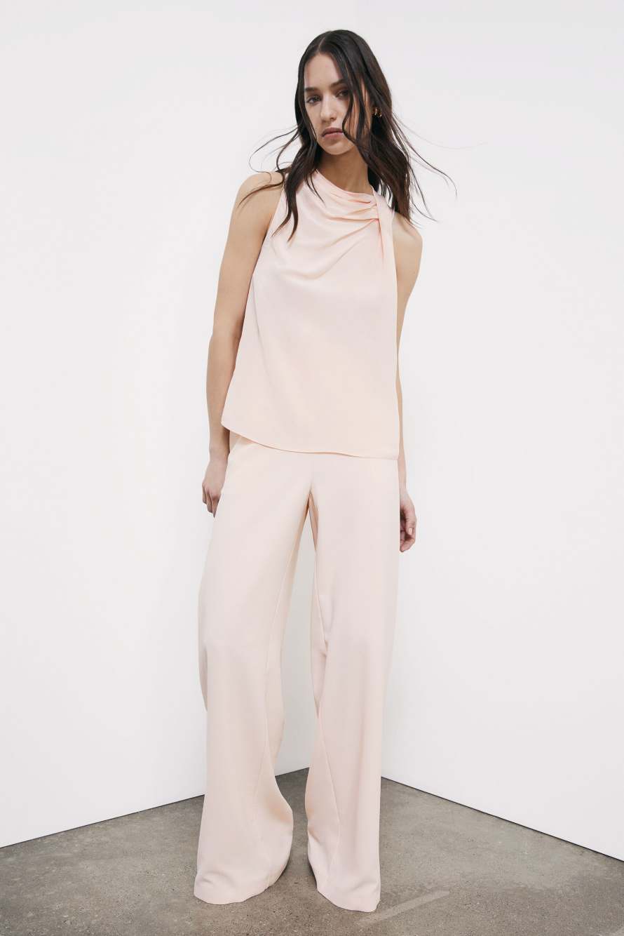Asymmetric draped blouse, Pink, Patrizia Pepe