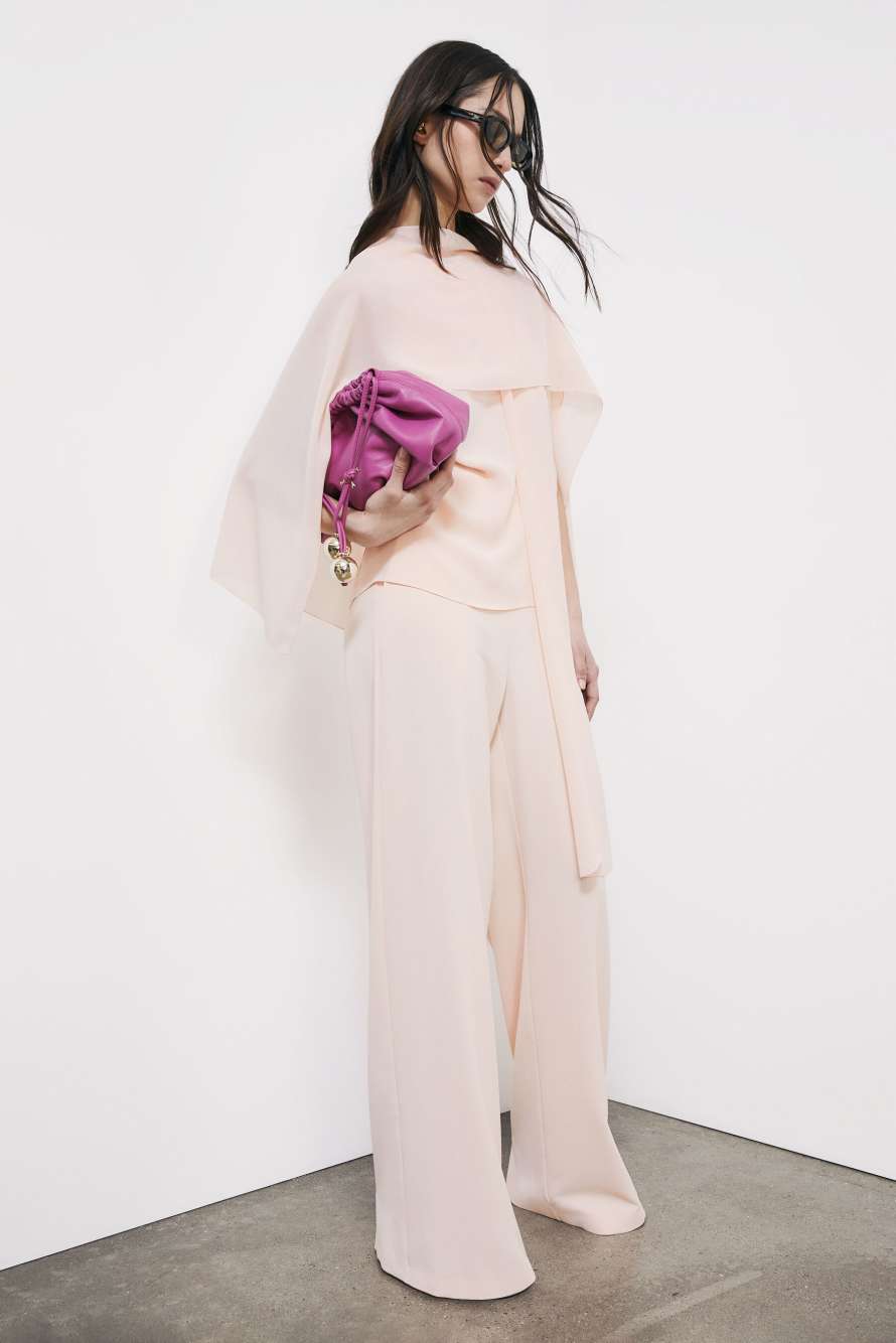 Asymmetric draped blouse, Pink, Patrizia Pepe