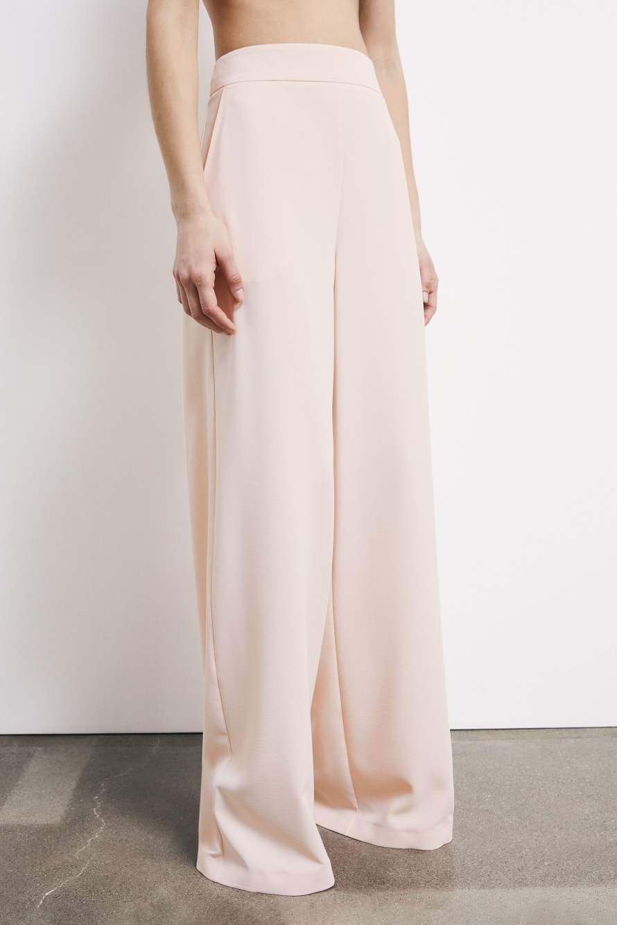 Palazzo cr&ecirc;pe trousers, Pink, Patrizia Pepe