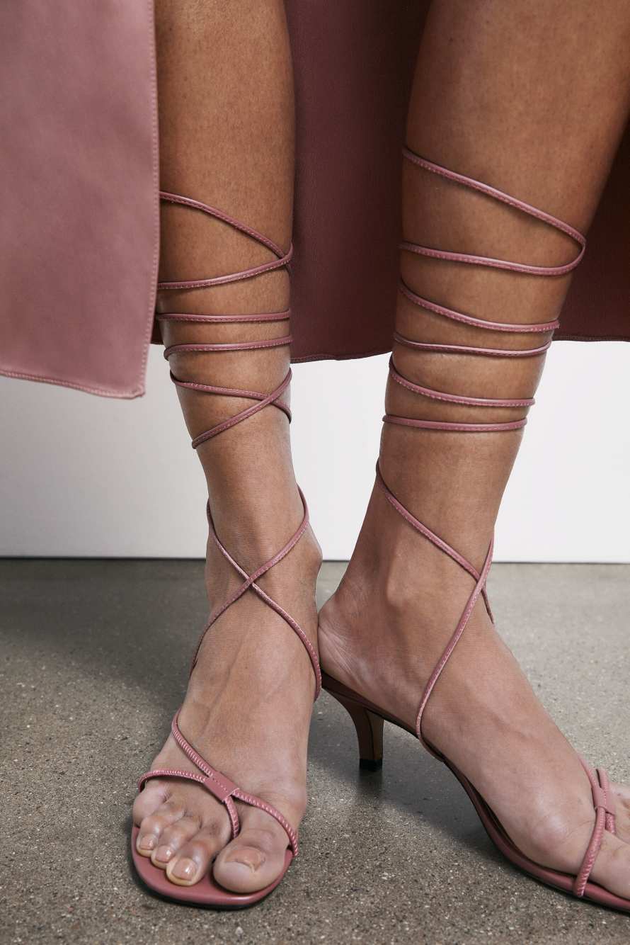 Essential Fly Heeled Sandals, Pink, Patrizia Pepe