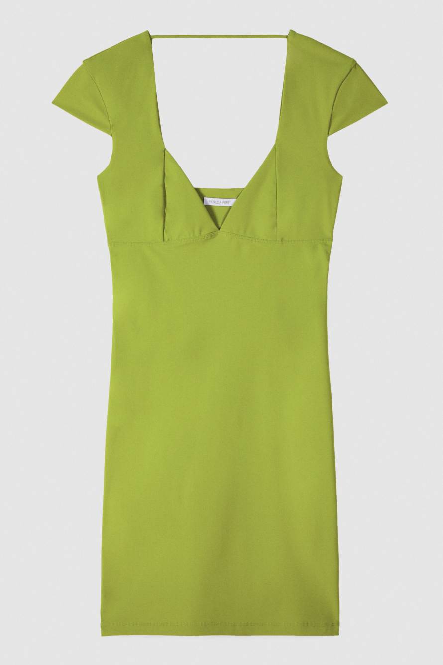Vestido mini de jersey, Verde
