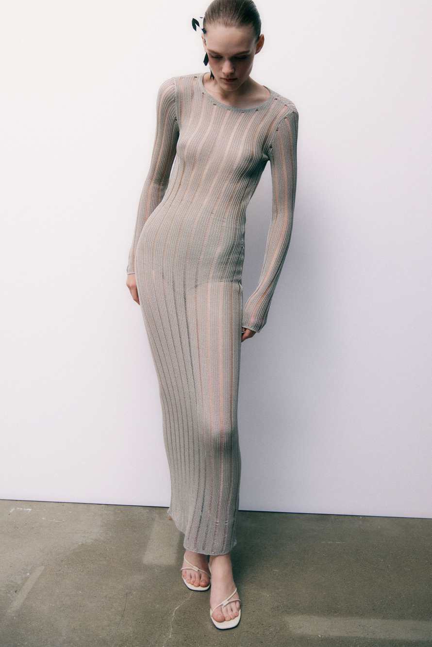 Robe longue en maille, Ivoire, Patrizia Pepe